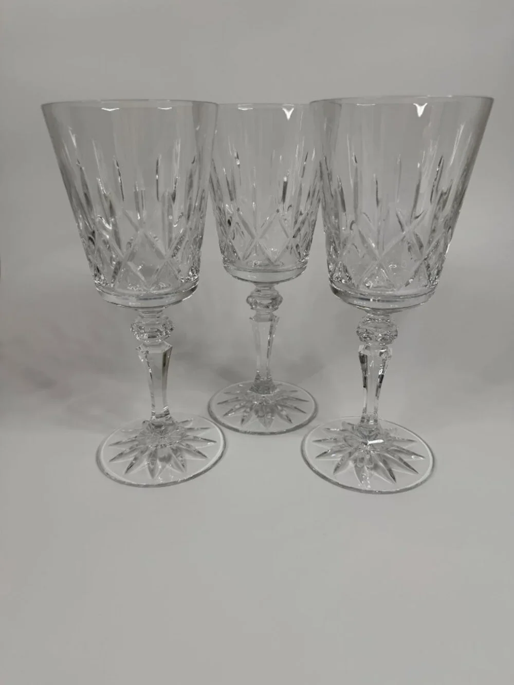 Galway Baldmore Irish Lead Crystal Water or Wine Goblets, approx. 7.75